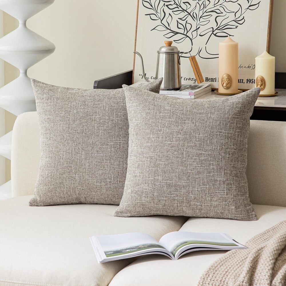 8565 Kevin Textile 2 Pack Decorative Linen Throw Pillow Covers, Boho
